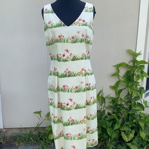 MOSCHINO FLORAL PRINT SLEEVELESS MID - LENGTH